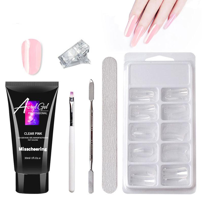Painless Extension Gel Nail Art Without Paper Holder Quick Model Painless Crystal Gel Set.