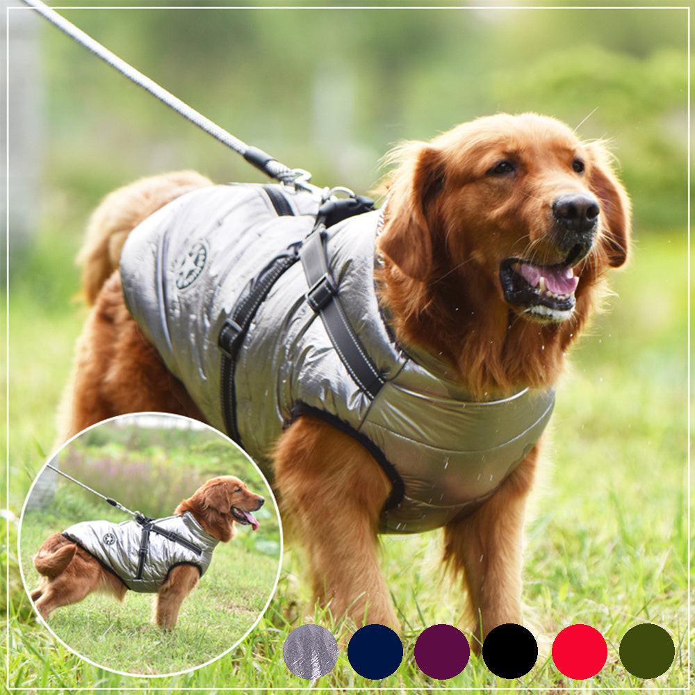 Waterproof Dog Clothes Winter Dog Coat With Harness Warm Pet Clothing Big Dog Jacket Chihuahua Labrador Coat Costume.
