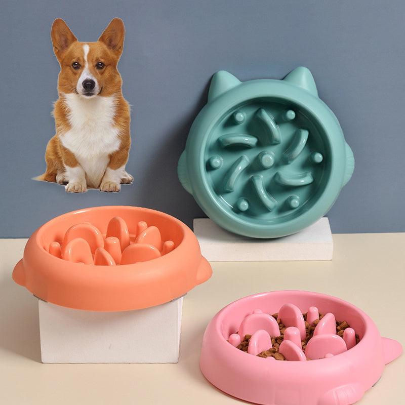 Pet Dog Cat Slow Feeder Bowls Anti Choking Slow Feeder Dish Bowl Home Dog Eating Plate Anti Gulping Bowl Supplies.