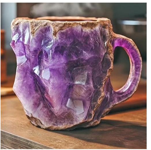 400ml Resin Mineral Crystal Coffee Mugs With Handles Elegant Fake Mineral Crystal Cup For Workplace Home Decor Christmas Gift Kitchen Gadgets.