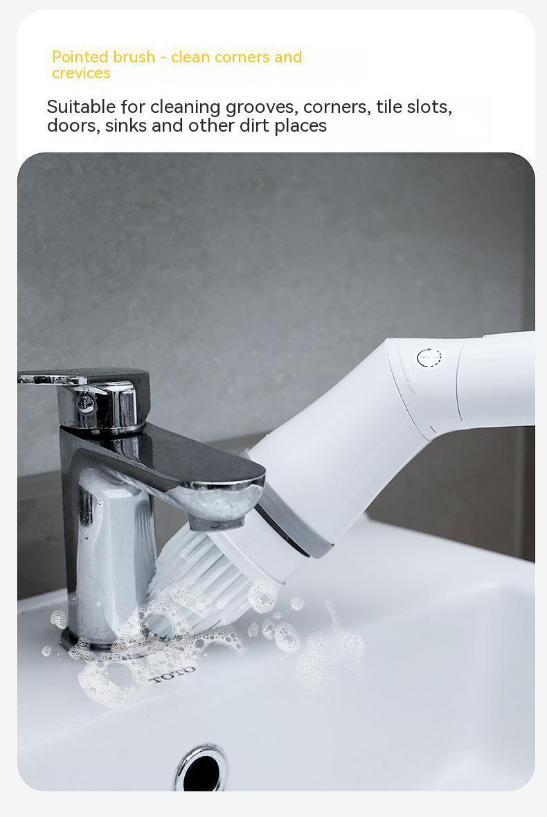 Electric Scrubber Cleaning Wall Long Handle Elbow Telescopic Multifunction Cleaning Brush.