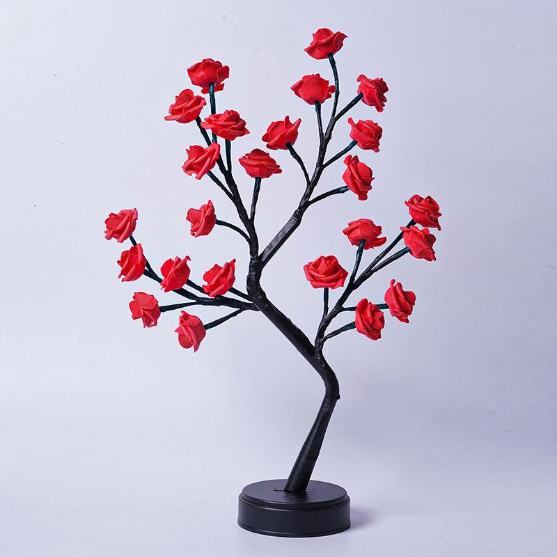 Table Lamp Flower Tree Rose Lamps Fairy Desk Night Lights USB Operated Gifts For Wedding Valentine Christmas Decoration.