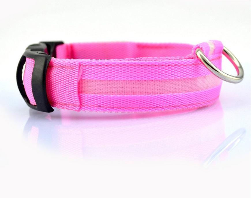 Nylon LED Pet Dog Luminous Collar Night Safety Flashing Glow in Dark Dog Cat Leash Adjustable Pet Supplies.