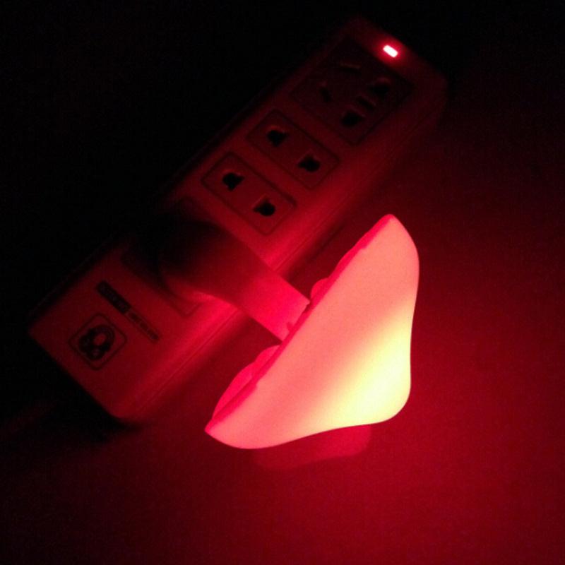 LED Night Light Mushroom Wall Socket Lamp EU US Plug Warm White Light-control Sensor Bedroom Light Home Decoration.