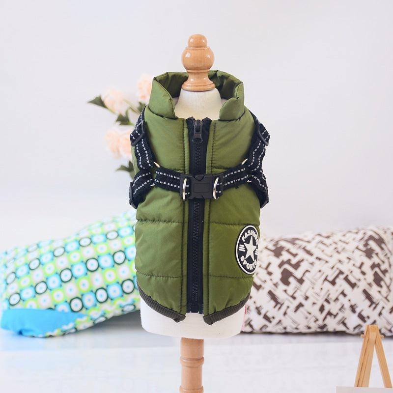 Waterproof Dog Clothes Winter Dog Coat With Harness Warm Pet Clothing Big Dog Jacket Chihuahua Labrador Coat Costume.