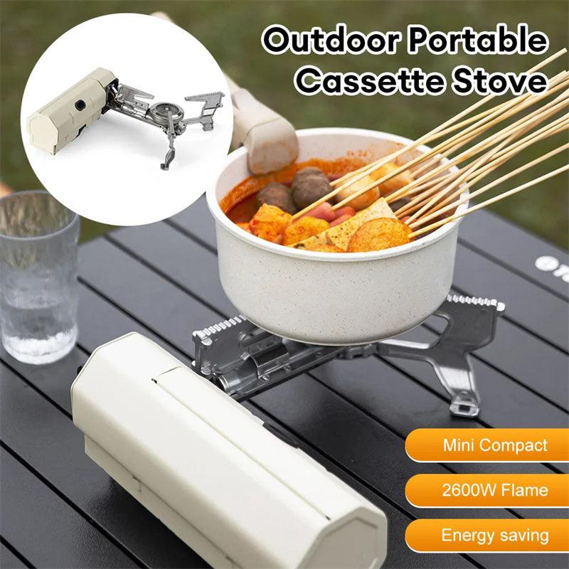 Camping Gas Stove Portable Folding Cassette Stove Outdoor Hiking BBQ Travel Cooking Grill Cooker Gas Burner Food Heating Tool Kitchen Gadgets.