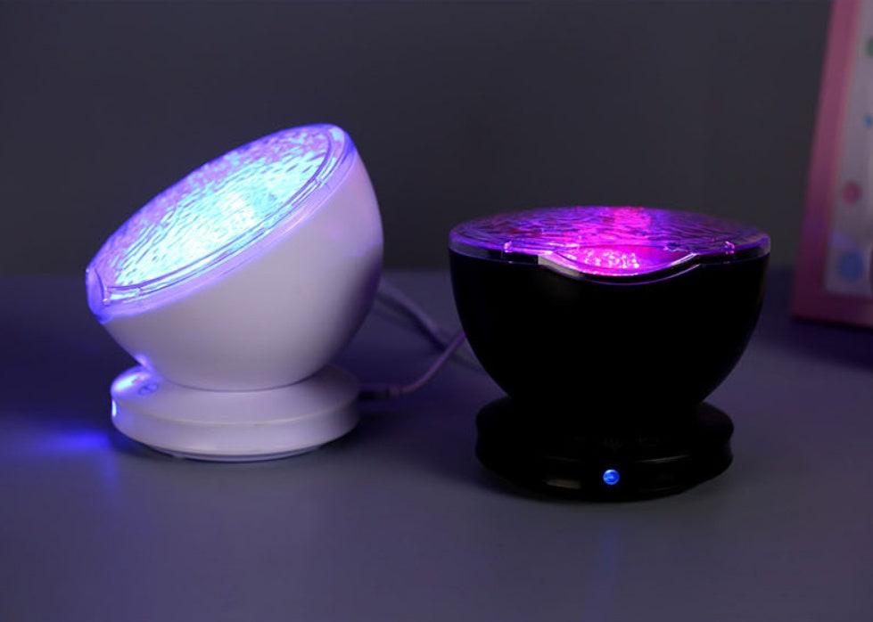 Ocean Wave Projector LED Night Light Remote Control TF Cards Music Player Speaker Aurora Projection.