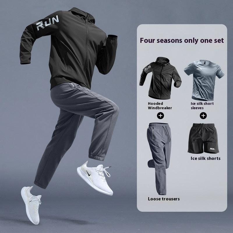 Running Sports Suit Men's Fitness Leisure Speed Training Wear.