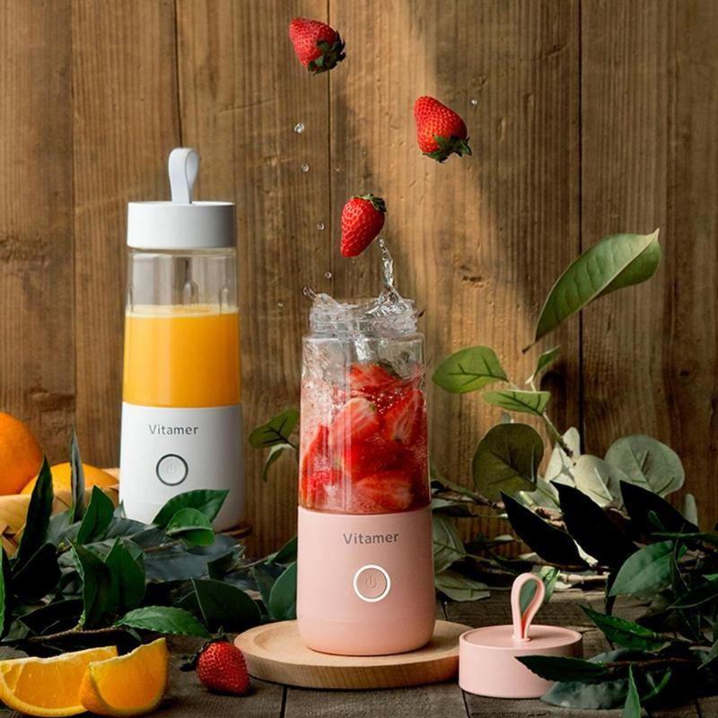 350ml Portable Blender Juicer Electric USB Rechargeable Mixer Smoothie Slushy Cup Juice Blender Bottle USB Charging Kitchen Gadgets.