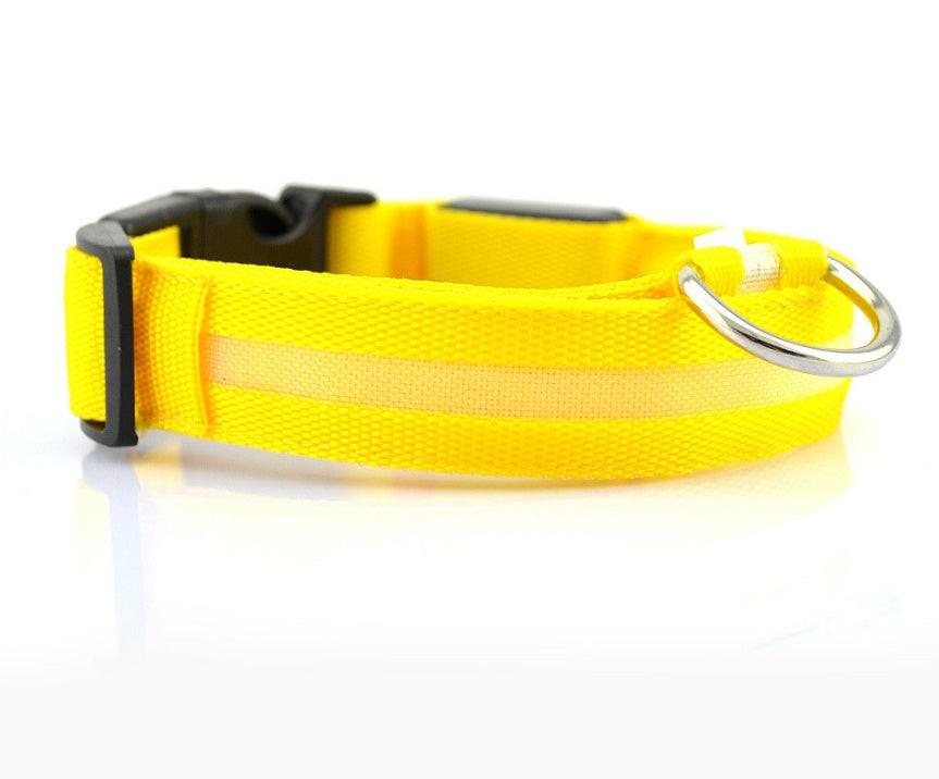 Nylon LED Pet Dog Luminous Collar Night Safety Flashing Glow in Dark Dog Cat Leash Adjustable Pet Supplies.