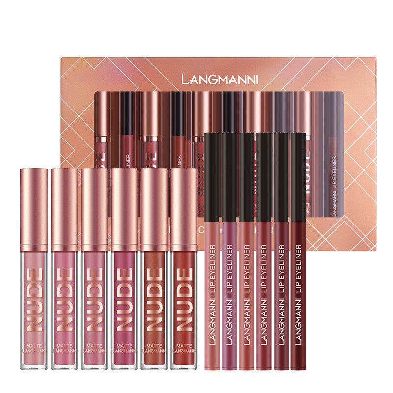Lip Liner And Lipstick Makeup 12 Pcs Set 6 Matte Lipstick 6 Lip Liner Pens Waterproof Long Lasting Matte Lipstick Beauty Cosmetics Makeup Gift For Girls Lipstick Set.