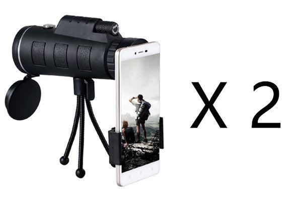 Compatible with Apple, Monocular Telescope Zoom Scope with Compass Phone Clip Tripod.