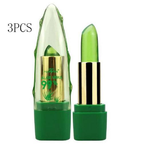 Aloe Vera Gel Color Changing Lipstick Gloss  Moisturizer Anti-drying Desalination Fine-grain Lip Blam Care.