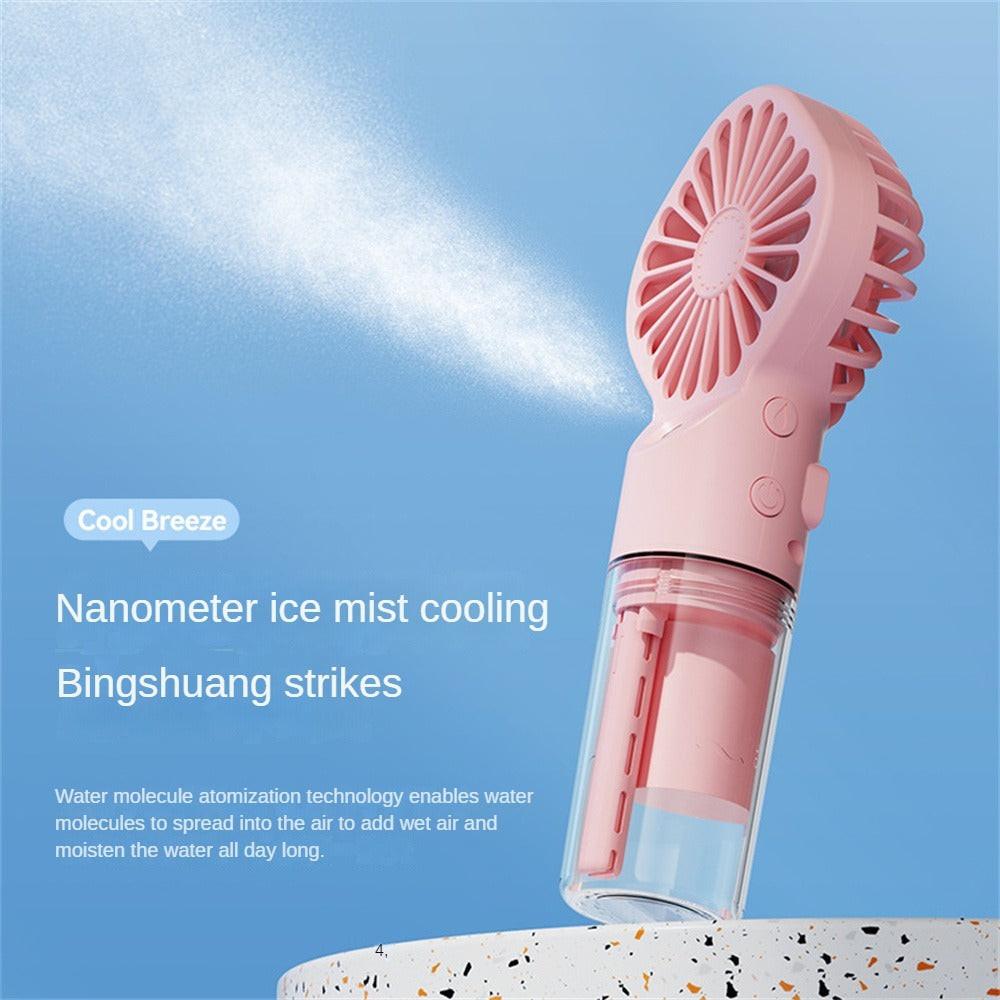 Strong Power Spray Humidification Small Mist Fan Humidification Usb Charging Portable Fan Icy And Refreshing Fan Water Supplement.