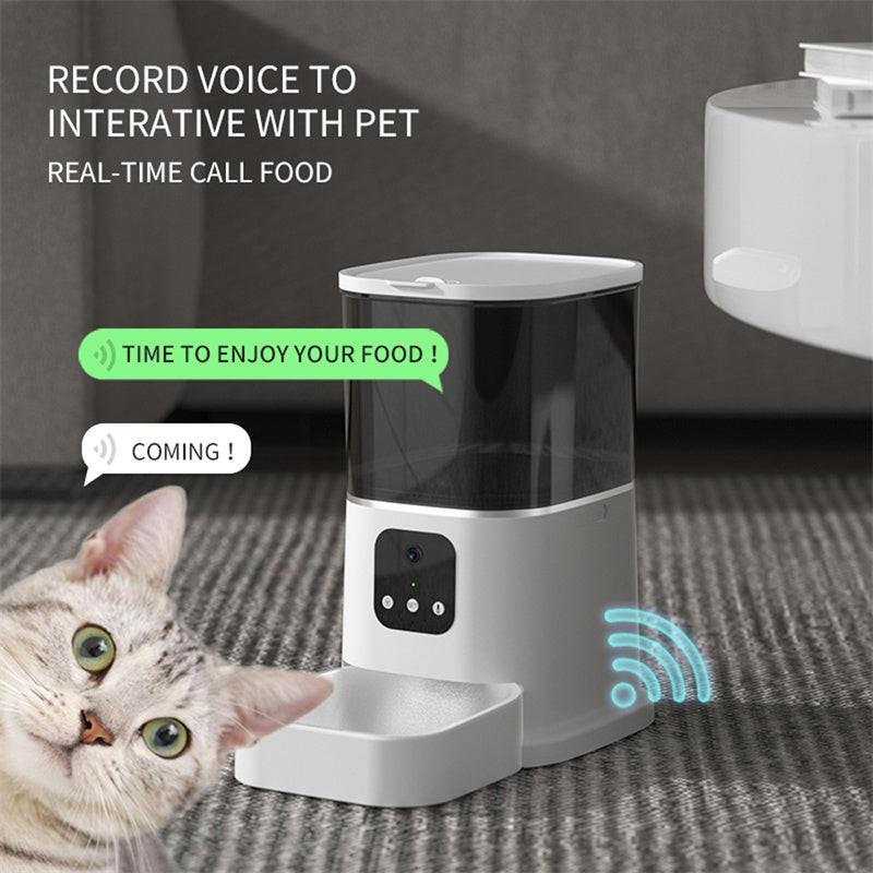 Pet Automatic Feeder Large Capacity Smart Voice Recorder APP Control Timer Feeding Cat Dog Food Dispenser With WiFi Pet Bo.