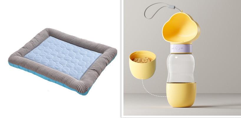 Pet Cooling Pad Bed For Dogs Cats Puppy Kitten Cool Mat Pet Blanket Ice Silk Material Soft For Summer Sleeping  Blue Breathable.