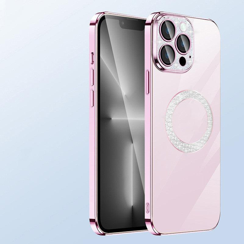 Electroplating Soft Diamond Ring Phone Case Drill Leakage Standard Mobile Phone Case Lens Film.