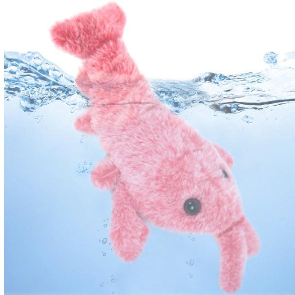 Pet Toys Electric Jumping Shrimp USB Charging Simulation Lobster Funny Cat Plush Pets Toy.