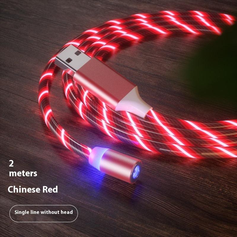 Magnetic Charging Cable Streamer Fast Charging Cable Lighting Micro USB Cable LED Magnet Charger Type-C Cable.
