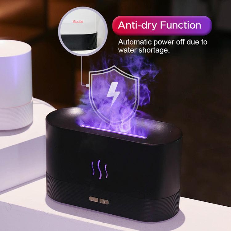 2022 Best Selling USB Ultrasonic Flame Humidifier Led RGB Colorful Essential Oil Fire Flame Aroma Diffuser.