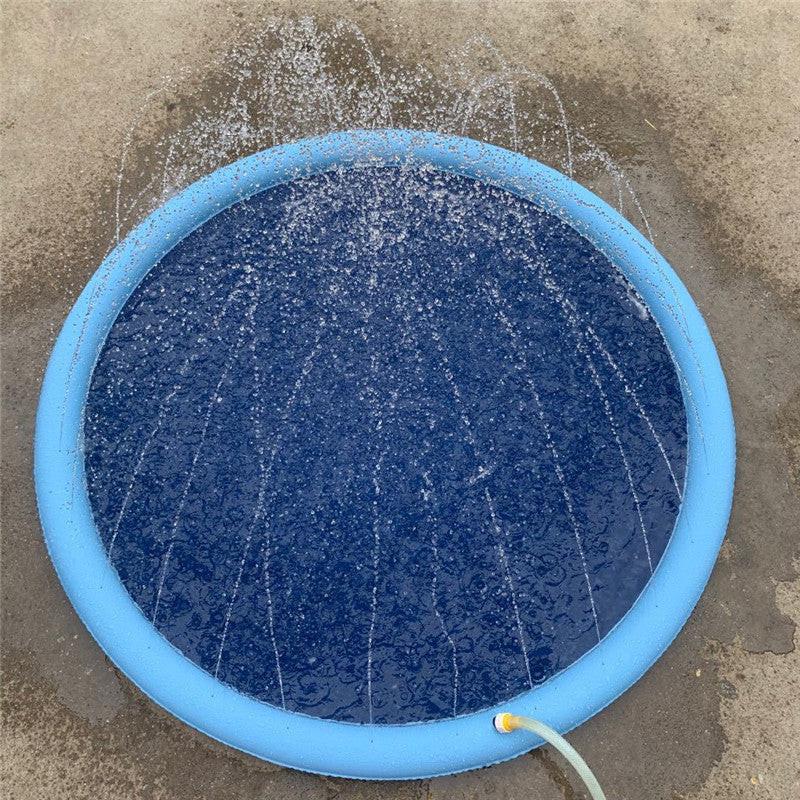 Non-Slip Splash Pad For Kids And Pet Dog Pool Summer Outdoor Water Toys Fun Backyard Fountain Play Mat.
