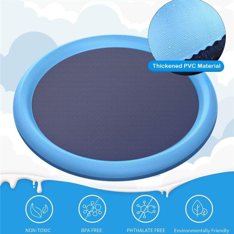 Non-Slip Splash Pad For Kids And Pet Dog Pool Summer Outdoor Water Toys Fun Backyard Fountain Play Mat.