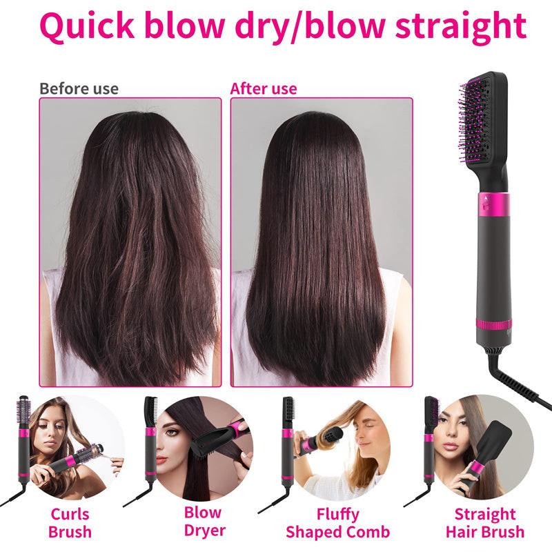 Professional 5 In 1 Hair Dryer Brush Dryer And Straightening Brush Electric Hair Styling Tool Automatic Hair Curler Beauty Supplies Gadgets.