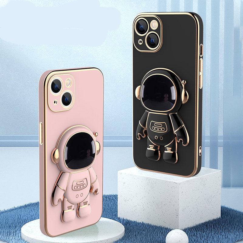 3D Astronaut Phone Case Anti-Drop Electroplating Bracket.