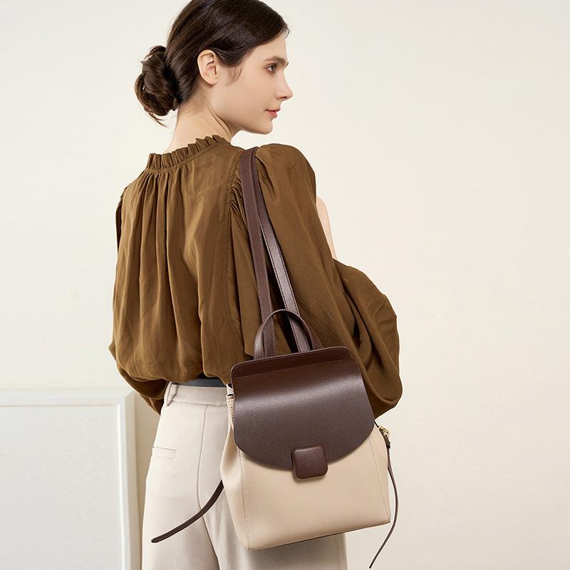 New Women's Small Backpack Leather Travel Travel Light Large Capacity.