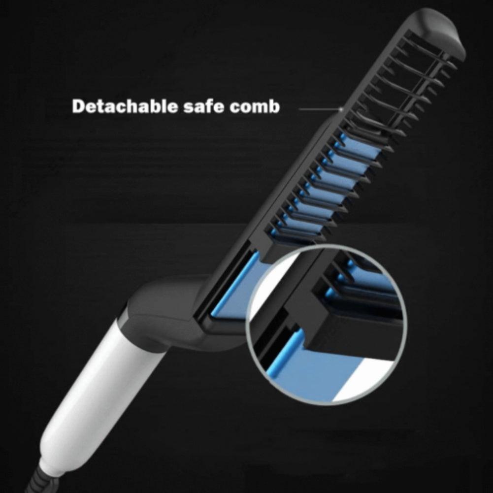 Electric Hair Straightener Brush,Men Quick Beard Straightener Styler Comb,Hair Straightening,Curly Hair Straightening Comb,Side Hair Detangling,Multifunctional Hair Curling Curler.