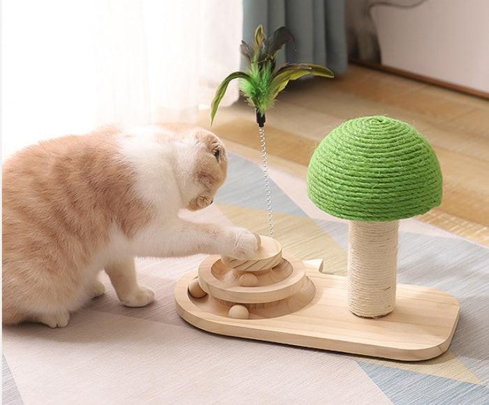 Pet Cat Tree Toys Cat Scratch Post Pet Furniture Scratching Post Cats Claw Scratcher Double Sisal Balls Cat Accessories.
