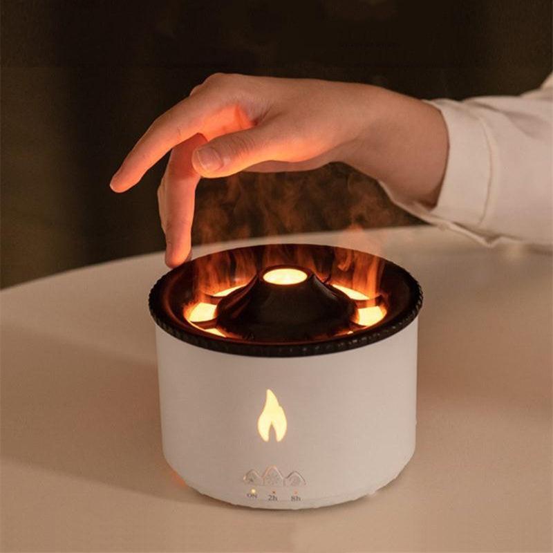 New Creative Ultrasonic Essential Oil Humidifier Volcano Aromatherapy Machine Spray Jellyfish Air Flame Humidifier Diffuser.