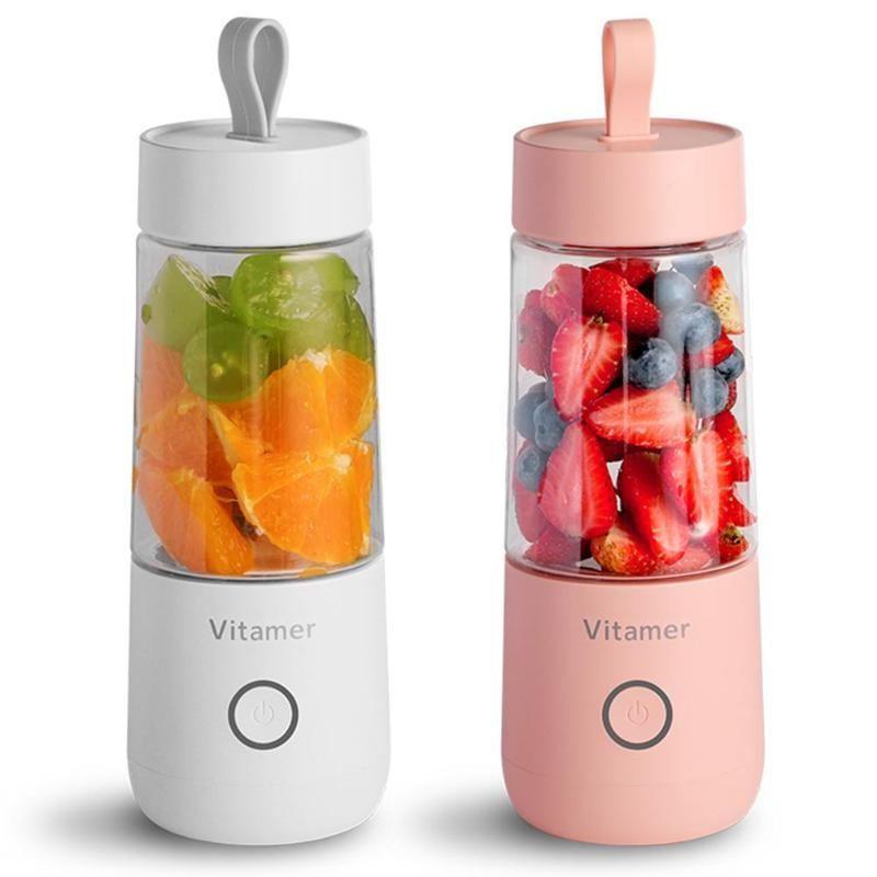350ml Portable Blender Juicer Electric USB Rechargeable Mixer Smoothie Slushy Cup Juice Blender Bottle USB Charging Kitchen Gadgets.