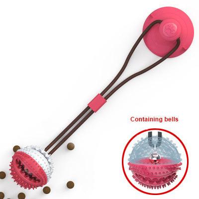 Dog Toys Silicon Suction Cup Tug Interactive Dog Ball Toy For Pet Chew Bite Tooth Cleaning Toothbrush Feeding Pet Supplies.