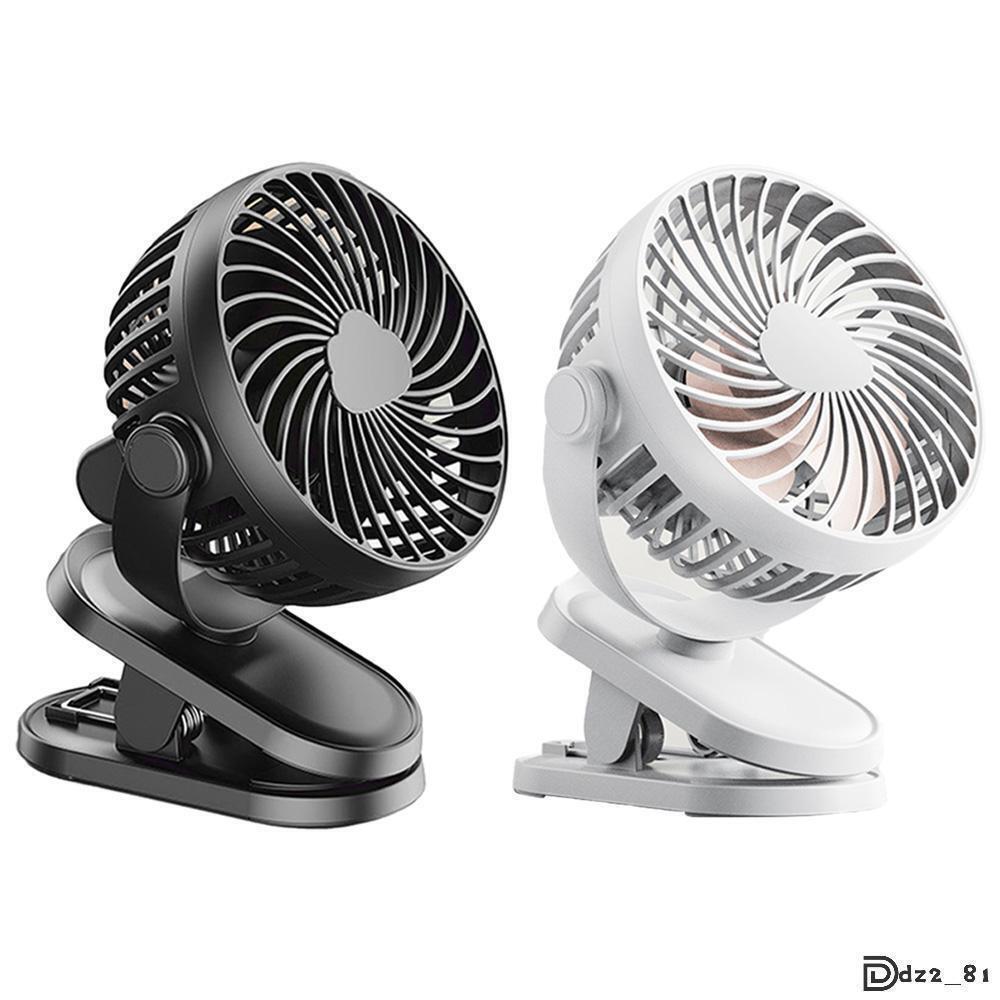 3 Speeds Mini Cooling Fan USB Rechargeable Clip On Desk Baby Stroller Portable.