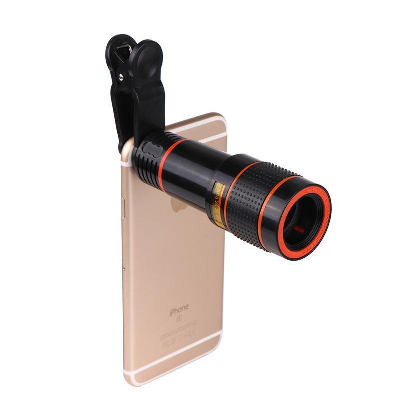 Zoom Mobile Phone Clip-On Retractable Telescope Camera Lens For  Galaxy S3 S4 S5 S6 S7 Edge Phone.