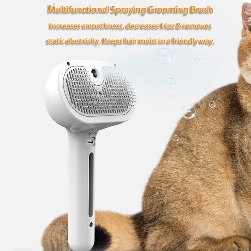 Pet Comb Self Cleaning Pets Hair Remover Brush For Dogs Grooming Tools Dematting Comb Built-in Mist Humidifier Pet Products.