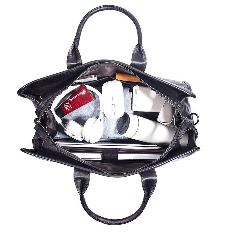 Large Capacity Genuine Leather Travel Luggage Bag Cowhide Handbag.