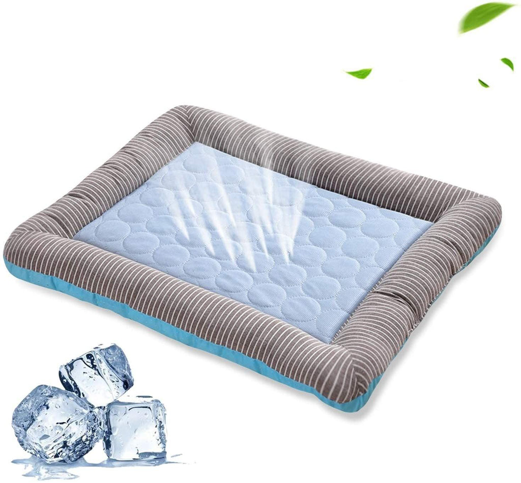 Pet Cooling Pad Bed For Dogs Cats Puppy Kitten Cool Mat Pet Blanket Ice Silk Material Soft For Summer Sleeping  Blue Breathable.