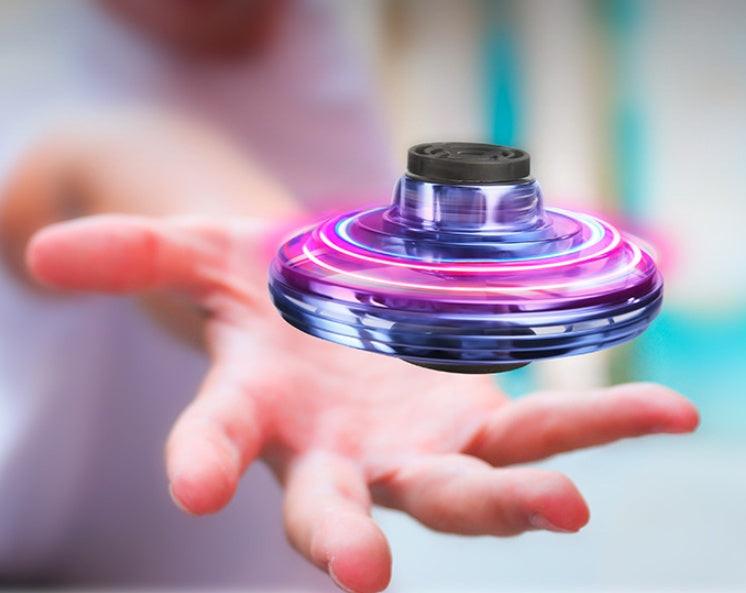 Mini Fingertip Gyro Interactive Decompression Toy Drone LED UFO Type Flying Helicopter Spinner Toy Kids.