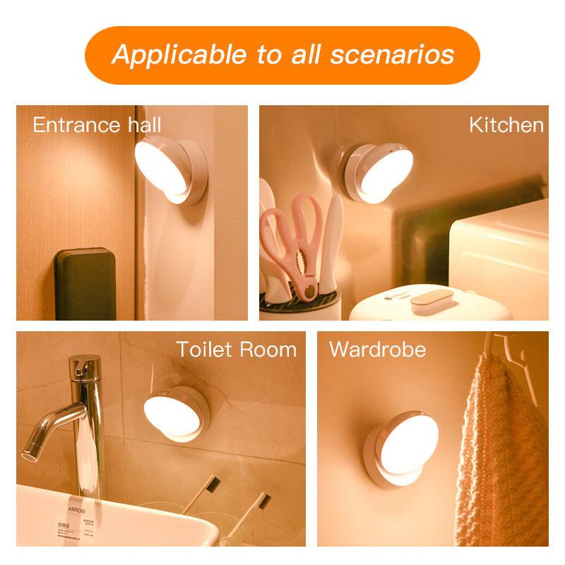 Rotating Human Body Sensor Light Corridor Garage Light Wardrobe Light Motion Sensor Night Light.