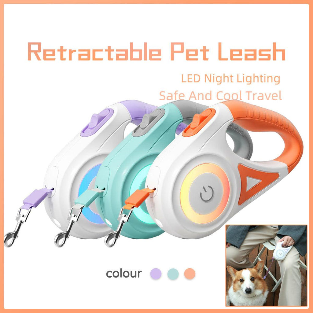 Dog Leash Retractable Leash And Dog Collar Spotlight Automatic Pet Dog Cat Traction Rope For Small Medium Dogs Pet Product.