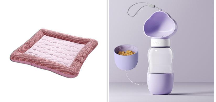 Pet Cooling Pad Bed For Dogs Cats Puppy Kitten Cool Mat Pet Blanket Ice Silk Material Soft For Summer Sleeping  Blue Breathable.