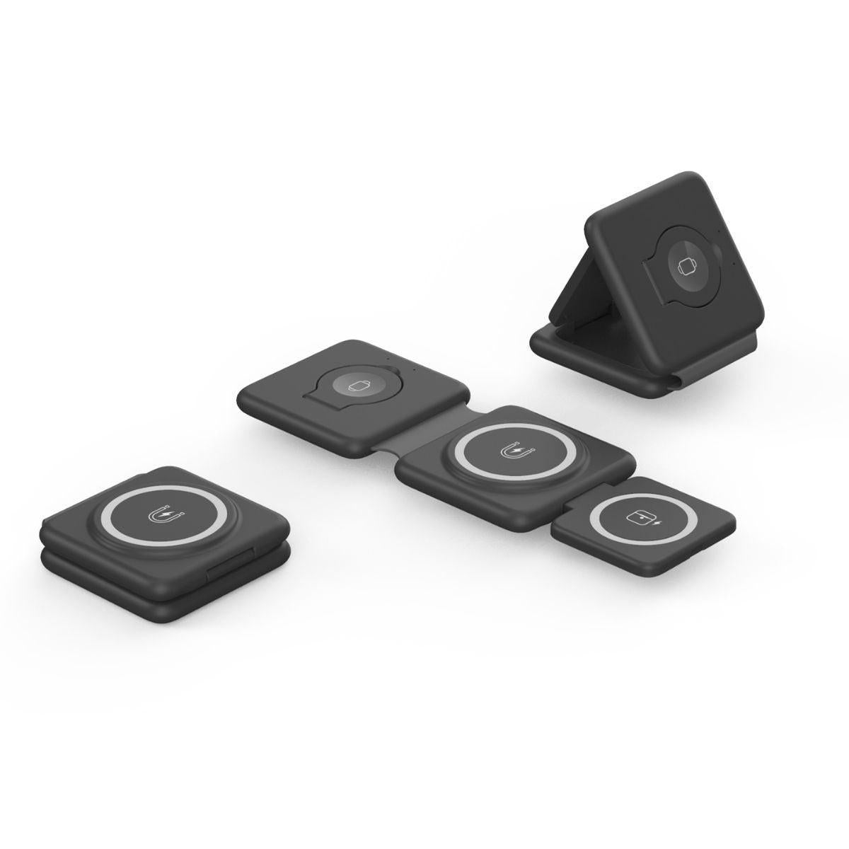Folding Magnetic Suction Wireless Charger 3-in-1.
