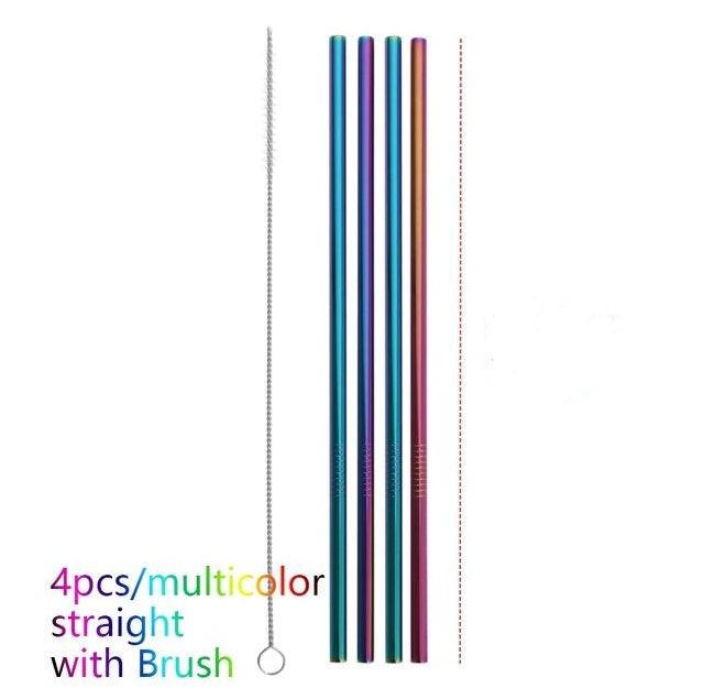 Colourful Reusable Stainless Steel Straws.