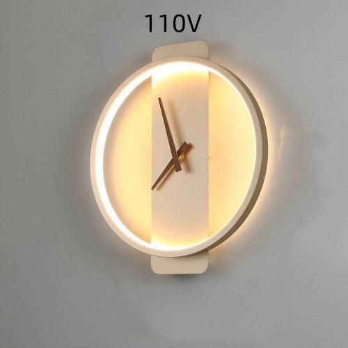 Nordic Wall Lamp Bedroom Bedside Lamp Clock Modeling Lamp.