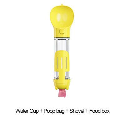 300 500ml Portable Multifunction Dog Water Bottle Food Feeder For Big Dogs 3 In 1 Poop Dispenser Puppy Pet Travel Drinking Bowls.