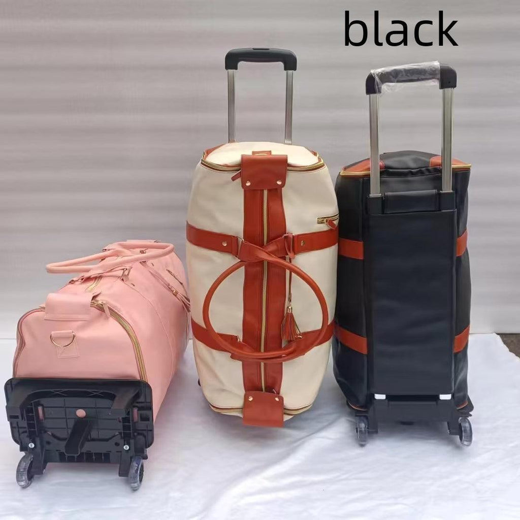 Large Capacity Trolley Travel Bag, Portable Folding Fitness Bag.