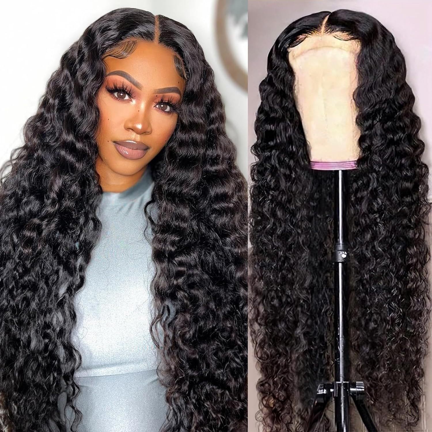 Front Lace Human Hair Wig Deep Wave Human Wig