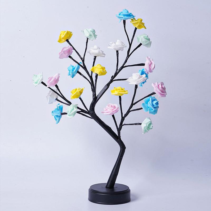 Table Lamp Flower Tree Rose Lamps Fairy Desk Night Lights USB Operated Gifts For Wedding Valentine Christmas Decoration.